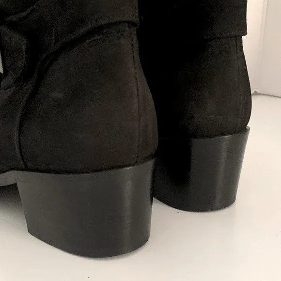 Avellini genuine suede Made in Italy ankle boots block heeled booties 39 size 9 - Picture 5 of 9